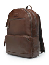 Load image into Gallery viewer, Teakwood Unisex Genuine Leather Brown Solid Backpack||Unisex Laptop Bag/Backpack
