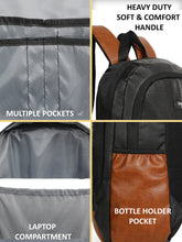 Load image into Gallery viewer, Teakwood Black Unisex Backpack – Stylish, Durable &amp; Versatile Backpack for Travel, Work, College &amp; Everyday Use
