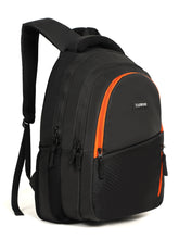 Load image into Gallery viewer, Teakwood Black Unisex Backpack with Multiple Compartments, Adjustable Padded Shoulder Straps &amp; Travel-Friendly Trolley Sleeve for Office, College &amp; Travel
