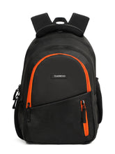 Load image into Gallery viewer, Teakwood Black Unisex Backpack with Multiple Compartments, Adjustable Padded Shoulder Straps &amp; Travel-Friendly Trolley Sleeve for Office, College &amp; Travel
