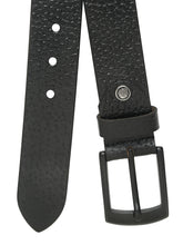 Load image into Gallery viewer, Men's Textured Black Leather Casual Belt With Sleek Black Buckle
