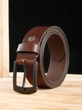 Load image into Gallery viewer, Men's Textured Black Leather Casual Belt With Sleek Black Buckle

