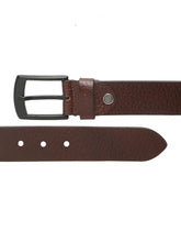 Load image into Gallery viewer, Men's Textured Black Leather Casual Belt With Sleek Black Buckle

