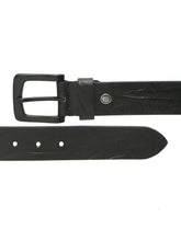 Load image into Gallery viewer, Men's Textured Black Leather Casual Belt With Black Buckle
