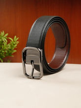 Load image into Gallery viewer, Men's Texture Black &amp; Brown Leather Reversiable Belt
