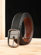 Load image into Gallery viewer, Men's Diagonal Texture Black &amp; Brown Reversiable Belt
