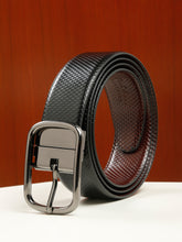 Load image into Gallery viewer, Men's Texture Black &amp; Brown Leather Reversiable Belt
