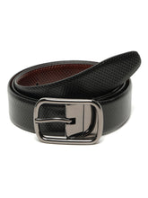 Load image into Gallery viewer, Men's Texture Black &amp; Brown Leather Reversiable Belt
