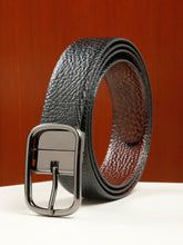 Load image into Gallery viewer, Men's Texture Finish Black &amp; Brown Leather Reversiable Belt
