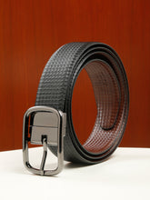 Load image into Gallery viewer, Men's Classic Texture Finish Black &amp; Brown Leather Reversiable Belt
