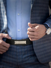 Load image into Gallery viewer, Black Leather Men Casual Belt
