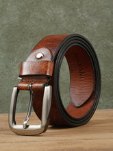 Load image into Gallery viewer, Mens Tan Textured Leather Casual belt

