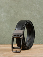 Load image into Gallery viewer, Men Black Lizard Texture Leather Auto-Lock Buckle Belt
