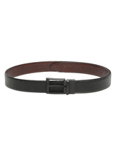 Load image into Gallery viewer, Men's Texture Finish Black &amp; Brown Leather Reversiable Belt
