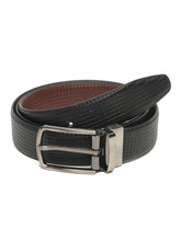 Load image into Gallery viewer, Men's Classic Texture Finish Black &amp; Brown Leather Reversiable Belt
