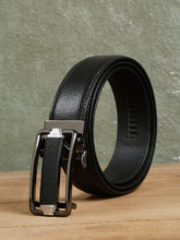 Load image into Gallery viewer, Men Texture Black Leather Auto-Lock Buckle Belt
