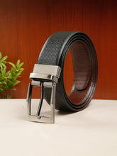 Load image into Gallery viewer, Men's Texture Black &amp; Brown Leather Reversiable Belt
