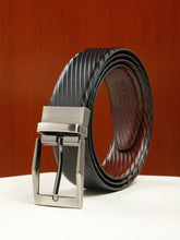 Load image into Gallery viewer, Men's Diagonal Texture Black &amp; Brown Reversiable Belt
