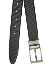 Load image into Gallery viewer, Men's Diagonal Texture Black &amp; Brown Reversiable Belt
