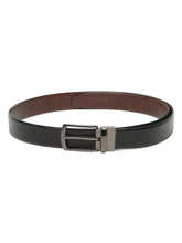 Load image into Gallery viewer, Men's Texture Black &amp; Brown Leather Reversiable Belt
