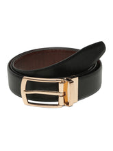 Load image into Gallery viewer, Men's Texture Black &amp; Brown Leather Reversiable Belt
