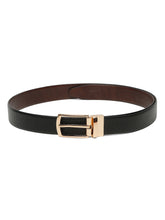 Load image into Gallery viewer, Men's Texture Black &amp; Brown Leather Reversiable Belt
