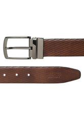 Load image into Gallery viewer, Men's Diagonal Texture Black &amp; Brown Reversiable Belt
