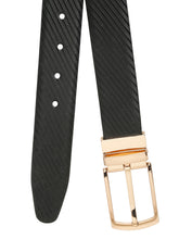 Load image into Gallery viewer, Men's Diagonal Texture Black &amp; Brown Reversiable Belt
