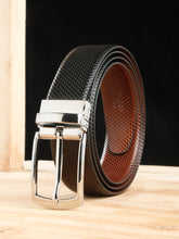 Load image into Gallery viewer, Men's Texture Black &amp; Brown Leather Reversiable Belt
