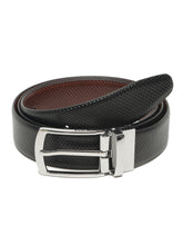 Load image into Gallery viewer, Men's Texture Black &amp; Brown Leather Reversiable Belt
