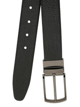 Load image into Gallery viewer, Men's Texture Finish Black &amp; Brown Leather Reversiable Belt
