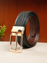 Load image into Gallery viewer, Men's Texture Finish Black &amp; Brown Leather Reversiable Belt
