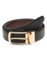 Load image into Gallery viewer, Men's Texture Finish Black &amp; Brown Leather Reversiable Belt
