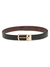 Load image into Gallery viewer, Men's Texture Finish Black &amp; Brown Leather Reversiable Belt
