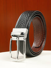 Load image into Gallery viewer, Men's Texture Finish Black &amp; Brown Leather Reversiable Belt
