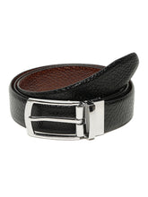 Load image into Gallery viewer, Men's Texture Finish Black &amp; Brown Leather Reversiable Belt
