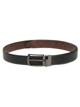 Load image into Gallery viewer, Men's Classic Texture Finish Black &amp; Brown Leather Reversiable Belt
