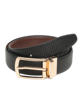 Load image into Gallery viewer, Men's Classic Texture Finish Black &amp; Brown Leather Reversiable Belt
