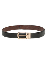 Load image into Gallery viewer, Men's Classic Texture Finish Black &amp; Brown Leather Reversiable Belt
