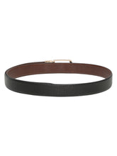 Load image into Gallery viewer, Men's Classic Texture Finish Black &amp; Brown Leather Reversiable Belt
