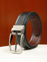Load image into Gallery viewer, Men's Classic Texture Finish Black &amp; Brown Leather Reversiable Belt
