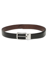 Load image into Gallery viewer, Men's Classic Texture Finish Black &amp; Brown Leather Reversiable Belt
