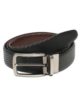 Load image into Gallery viewer, Men's Diagonal Texture Black &amp; Brown Reversiable Belt
