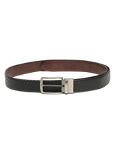 Load image into Gallery viewer, Men's Diagonal Texture Black &amp; Brown Reversiable Belt
