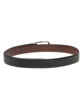 Load image into Gallery viewer, Men's Diagonal Texture Black &amp; Brown Reversiable Belt
