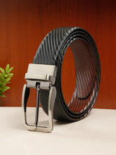 Load image into Gallery viewer, Men's Diagonal Texture Black &amp; Brown Reversiable Belt
