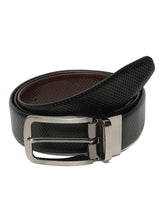 Load image into Gallery viewer, Men&#39;s Texture Black &amp; Brown Leather Reversiable Belt
