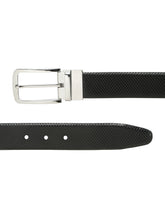 Load image into Gallery viewer, Men&#39;s Texture Black &amp; Brown Leather Reversiable Belt
