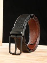Load image into Gallery viewer, Men&#39;s Classic Texture Finish Black &amp; Brown Leather Reversiable Belt

