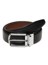 Load image into Gallery viewer, Men&#39;s Black &amp; Brown Texture and patterned Reversible Leather Belt
